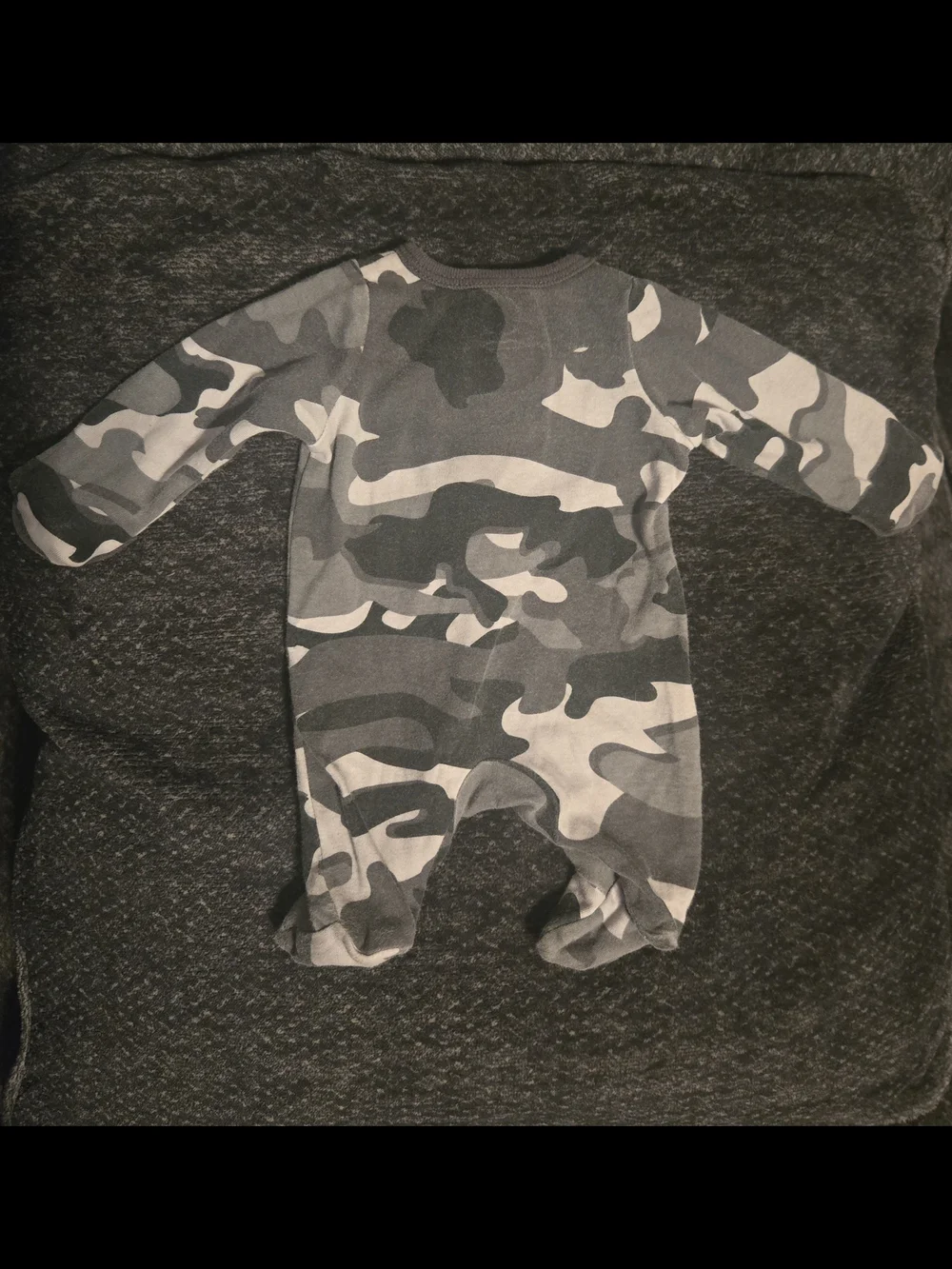 wonder nation Gray Camouflage Footed One-Piece Zipper Pajama